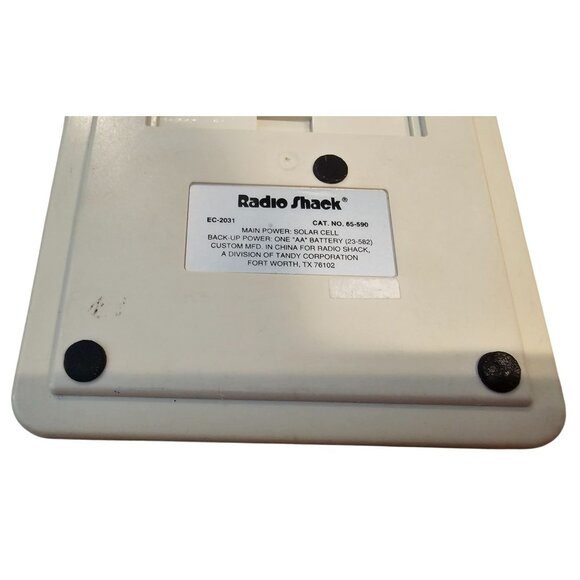 Radio Shack Dual Power Calculator EC-2031 Solar AA Battery Beige Black Vintage - Picture 8 of 8